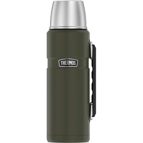 Bouteille isotherme THERMOS 470 ml avec porte-gobelet - vert armée (1/4)