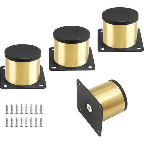 4 pieds de meuble inox dorés 50 mm (2 pouces), remplacement armoire, canapé, table (1/5)