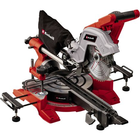 Einhell Zug-Kapp-Gehrungssäge TE-SM 8 L Dual (1800 W, max. 65 mm x 305 mm Schnitttiefe/-breite, Ø 216 mm Sägeblatt, beidseitig neigbarer Sägekopf, Zugfunktion, Laser) (1/5)