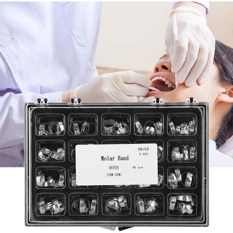 Set mit 80 kieferorthopädischen Molarenbrackets, Zahnröhrchen und zahnärztlichem Zubehör, Größen 16 bis 35 (1/5)