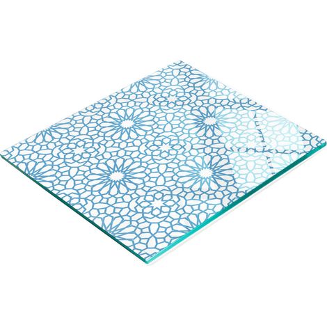 Tagliere decorativo in vetro temperato con motivo orientale, 60x52 cm (1/5)
