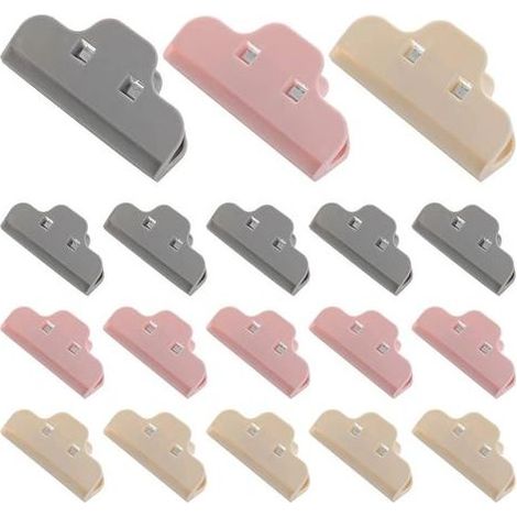 Alimentaire D'étanchéité Clips,18 Pièces Clip Fermeture Cuisine Coloré Durable Clips D'étanchéité En Plastique Réutilisable Clip Fermeture Sachet pour Aliments et Collation Stockage (1/5)