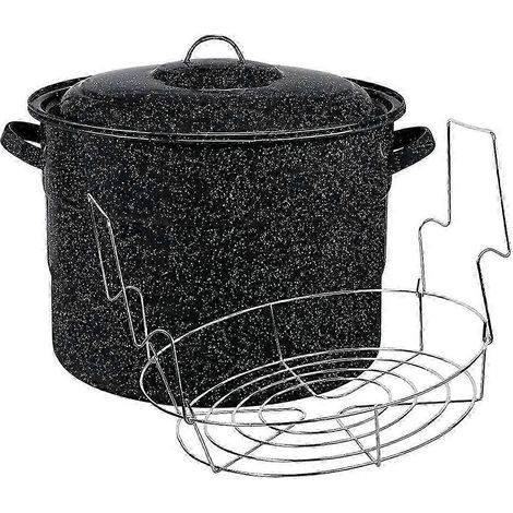 Lot de 2 autocuiseurs à eau de 21,5 litres avec support pour bocaux, ustensiles de cuisine : (1/4)