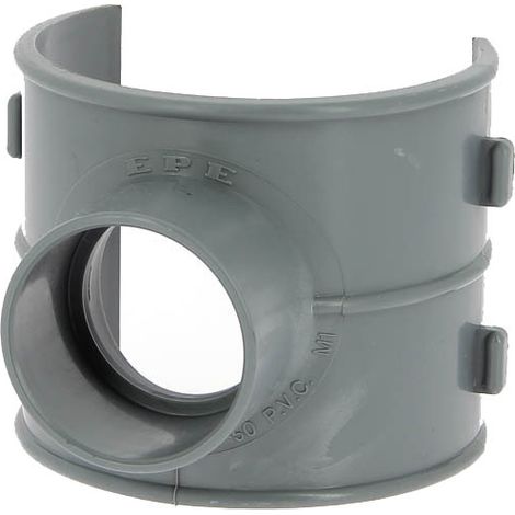 Adequa – Raccord d'évacuation PVC 90° Ø100-125 – Sortie Ø50 – Pour installations sanitaires – Résistant aux produits chimiques