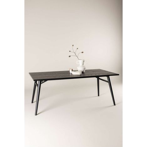 Sleek table de salle à manger 95x195 cm noir. (1/5)