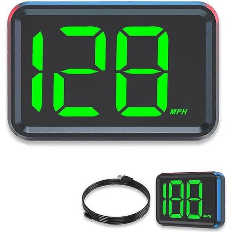 Compteur de vitesse GPS universel pour voiture, affichage de la vitesse en MPH, connexion USB, affichage numérique tête haute pour tous types de véhicules (voitures, camions, etc.). (1/5)