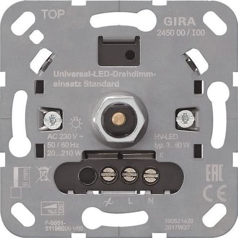 Gira S3000 Uni-LED-Drehdimmeins. Standard Inserto [245000], 2450 00