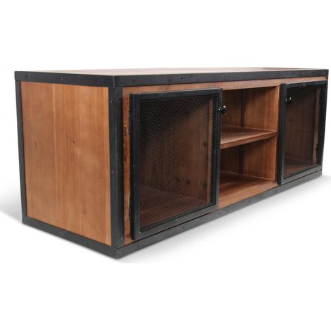 Meuble tv - Bois-Métal - Marron - Décoration d'Autrefois (1/5)