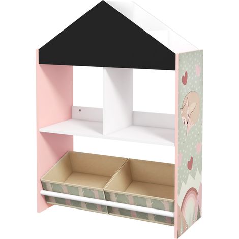 Échafaudage Portagiochi Bambini Rose avec Ripiani et Cassetti Rimovibili