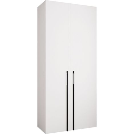 Armario Hartford 569, Blanco, 246x110x52cm, Puertas de armario: Con bisagras, Número de estantes: 8
