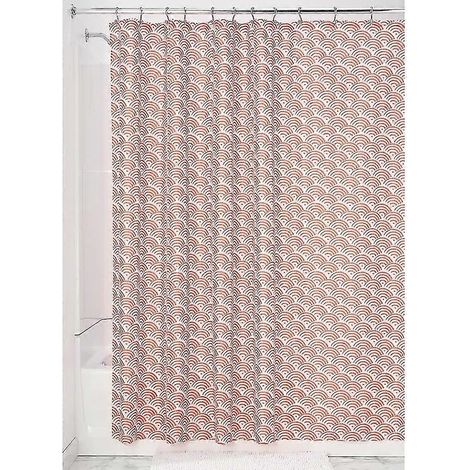 Rideau de douche/rideau de baignoire 183 cm x 183 cm en polyester, rideau de salle de bain décoratif à motif coquillages, orange (1/5)