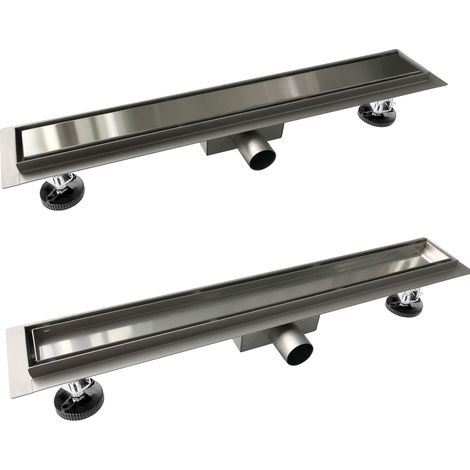 AICA caniveau de douche en acier inoxydable italien 2 en 1, siphon de drainage au sol en carrelage, réglable en hauteur avec désodorisant - 110 cm