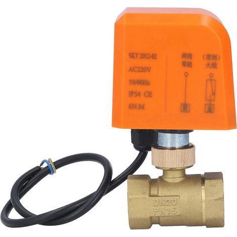 Vanne à bille motorisée électrique 2 voies normalement fermée DN20 AC220V Accessoires industriels (1/5)