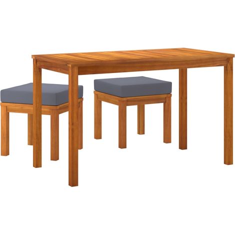 vidaXL Set da Pranzo da Giardino 3pz con Cuscini Legno Massello Acacia (1/4)