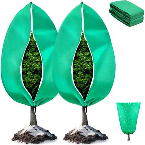 Voile hivernage plante extérieur 2 pièces – Housse protection hiver avec cordon serrage, 80x120 cm, respirante pour pot et plantes (1/5)