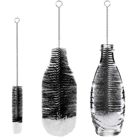 Lot de 2 Goupillons pour Bouteilles et Thermos – Brosse de Nettoyage Professionnelle pour Verre, Acier Inoxydable et Contenants Étroits (1/3)
