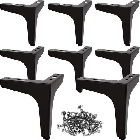 8 Pieds de meuble, Métal, Noir, 13cm, Charge 800kg, Pour table, lit, armoire (1/5)