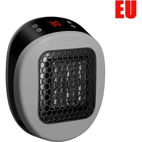 Chauffage électrique 600 W (norme européenne grise), à brancher, avec minuterie et affichage LED.