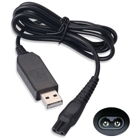 Schwarzes USB-Ladekabel für Philips OneBlade QP2630 Rasierer und Trimmer (1/4)