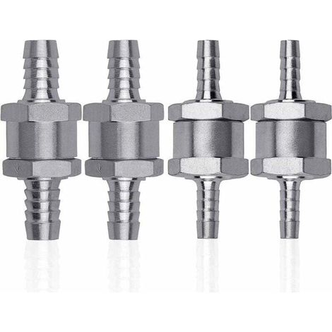 Vtizikl 4 Pcs Clapet Anti-retour Gasoil en Alliage d'aluminium, 6/8/10/12mm Clapet de Carburant avec Flèche pour Essence Diesel Voiture Bateau Moto