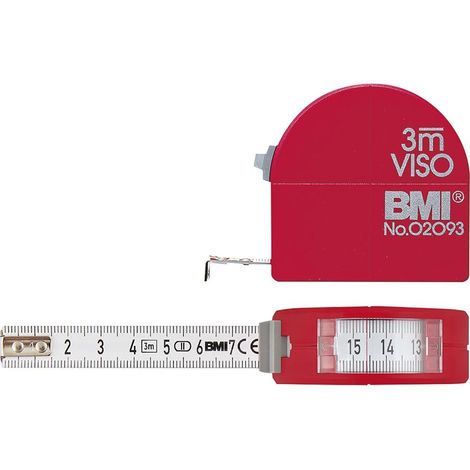 BMI Taschenbandmaß mit Sichtfenster 3 m x 16 mm, mit Zirkel (1/3)
