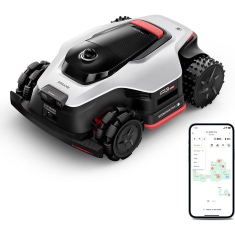 DREAME A3 AWD Pro 3500 Robot-Rasenmäher, für 3500 m², 4WD-Nabenmotoren, ohne RTK, 360° 3D-LiDAR & KI-Vision, Steigfähigkeit bis zu 80% (38,7°), EdgeMaster 2.0: ＜ 4 cm
