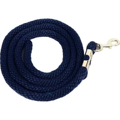 Longe pour cheval avec mousqueton, corde d'entraînement haute résistance et résistante, 2 m (6,6 pi), bleu marine, idéale pour l'entraînement, la compétition et la traction quotidienne. (1/5)