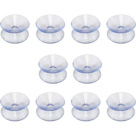 Lot de 10 ventouses double face en caoutchouc de silicone pour dessus de table - Compatible avec plateau en verre - Ventouse transparente sans crochets - Taille : 35 mm (1/3)