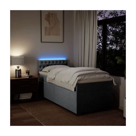 Sommier de style Snowco, matelas en tissu gris clair 80 × 200 cm, tissu doux et respirant, idéal chambre à coucher, style moderne, montage simple (1/5)