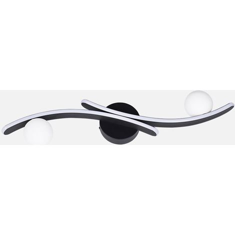 Appliquez Fermoselle 24W+6W 4000K noir 2550lm 20,5x70,4x10 cm