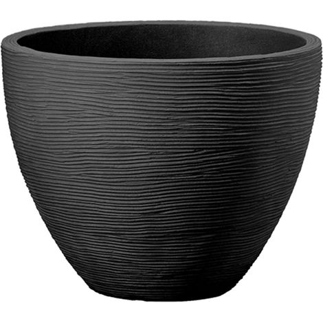 Pot de Fleurs Vino - Diamètre : 40 cm - Hauteur : 31 cm - en Plastique - Anthracite (1/5)