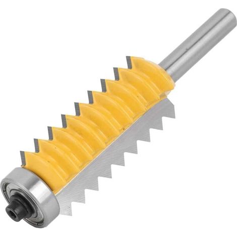 Jeu de Mèches de Défonceuse, 8 Tiges de Fraise à Bois, Rail de Fraise, Fraise à Joint Réversible, Fraise à Bois, Fraise à Bois avec Conception Anti-retour,(Couteau à tenon multi-dents 8X55) (1/4)