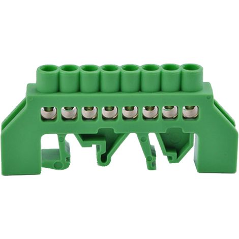Bornier De Terre En Laiton Isolé 8x10mm² - Fixation Sur Rail Din