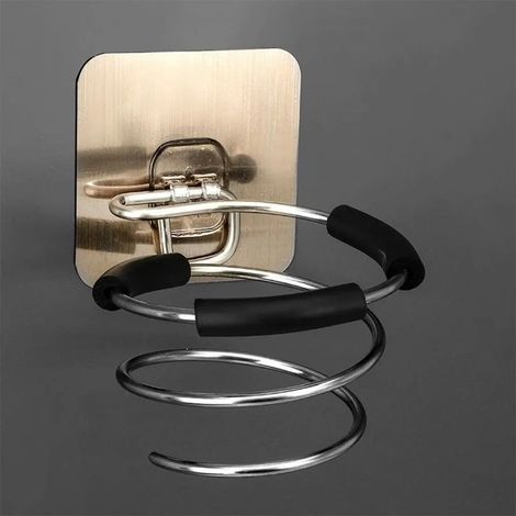 Spiralförmiger Haartrocknerhalter mit Saugnapf, Haartrocknerständer, Haartrockner-Aufhängevorrichtung (1/4)