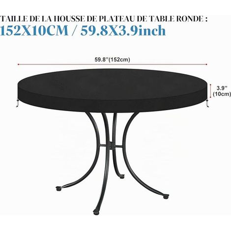 Round Outdoor Garden Table Cover – Waterproof Anti-UV Oxford Fabric Tarpaulin – Protection Diameter 152 x 10 cm (1/3)