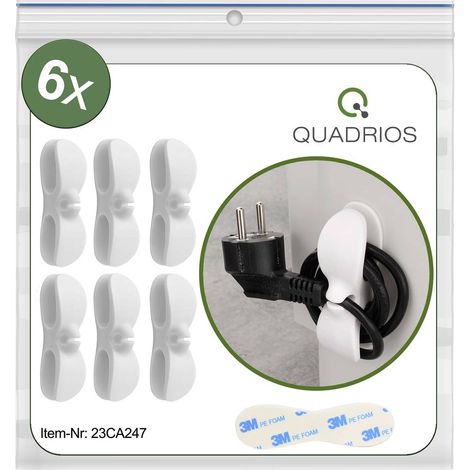 Quadrios 23CA247 Supporto per cavi autoadesivo 23CA247 Bianco 6 pz. (1/5)