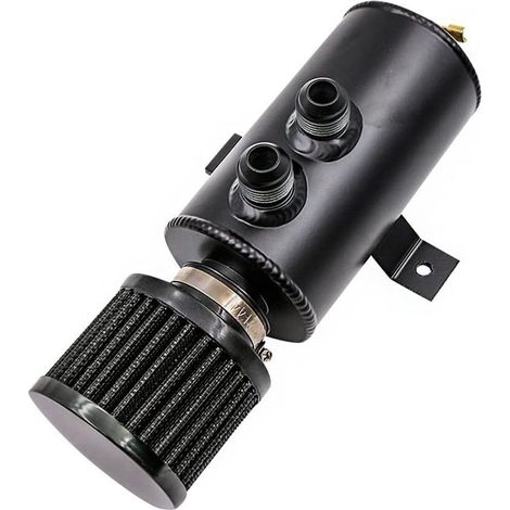 Récupérateur D Huile - 750 Ml - Aluminium T6061 - Valve De Vidange 2 Ports - Pour Système Pcv Ccv - Noir (1/5)