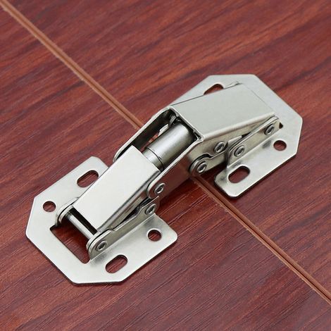Charnières 4 x 3 pouces, charnières pliantes en acier inoxydable pour portes de placard de cuisine, charnières réglables à 90 degrés, + 32 vis (1/5)