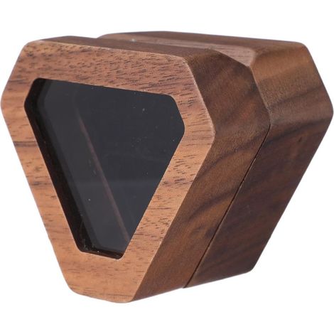 Boîte à Bague en Bois Massif 5,6 X 4,8 X 3,6 Cm Couvercle, Mini Coffret Rangement Bijoux Portable pour Alliances, Boucles D’oreilles et Colliers, Organiseur Compact pour Voyage (1/5)