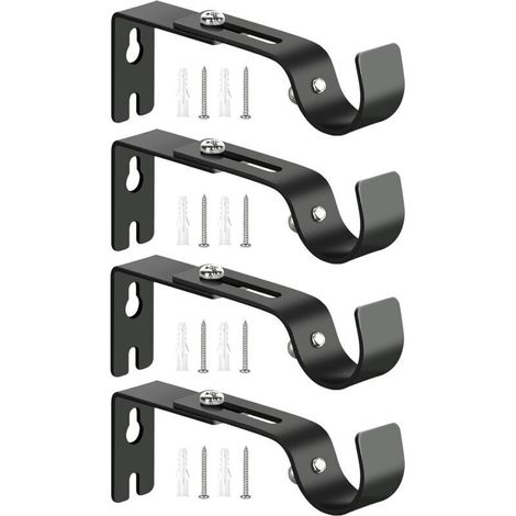 Wall brackets for premium curtain rods – 4 adjustable hooks, high-hardness iron brackets (1/4)