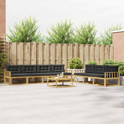 vidaXL Outdoor-Sofagarnitur mit Kissen 7 pcs Weiß und Anthrazit (1/5)