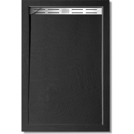 Receveur de douche 120x90cm extra-plat bac à douche noir