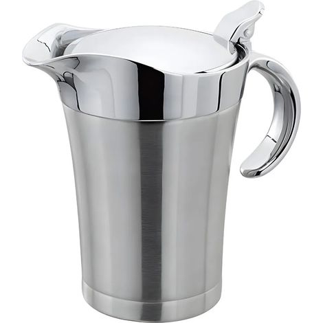 Saucière isotherme en acier inoxydable de 750 ml, double paroi isolante pour sauces chaudes et froides, idéale pour la cuisine et la table. (1/5)