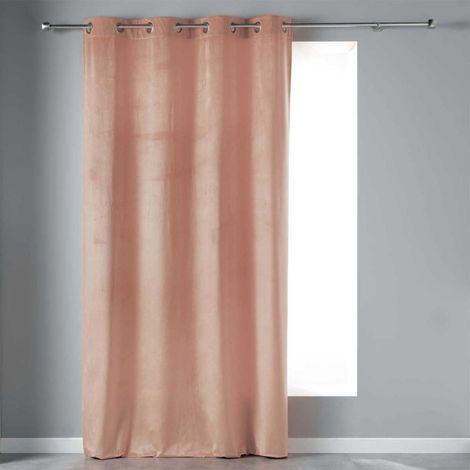 Rideau à Œillets "Velvetine" 140x240cm Rose Dragée (1/2)