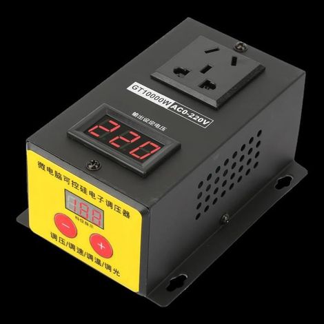 Régulateur de tension - DILWE - GT10000W - AC 220V - 10000W - Réglage 0-220V (1/4)
