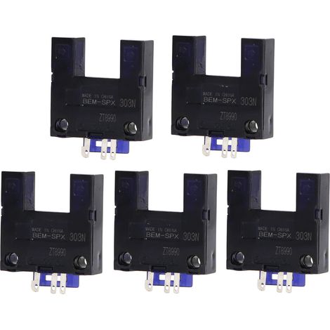 Lot de 5 capteurs photovoltaïques BERM SPX303N DC5-24V, interrupteur de proximité inductif en U à vitesse limite (1/5)