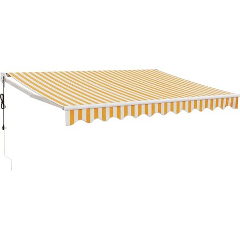 Maison Exclusive - Tenda Sole Automatica Retrattile Gialla e Bianca 3,5x2,5 m