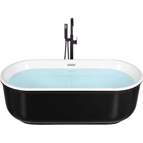 Freistehende Badewanne PINEL 170 x 80 cm Schwarz (1/5)