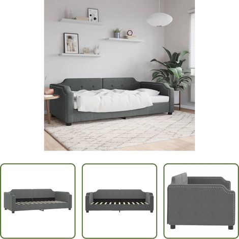 Sofa-Bett - Tagesbett Dunkelgrau 90x200 cm Stoff (1/5)