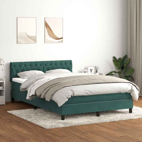 Boxspringbett mit Matratze Dunkelgrün 160x220 cm Samt vidaXL